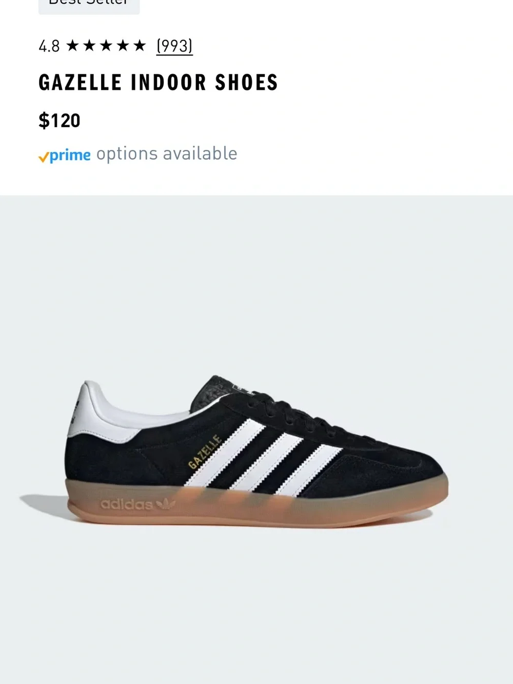 adidas Gazelle Black White with Gum Sole Sneakers